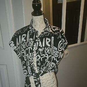 Live‎ 4 Truth Black and White Graphic Casual Shirt